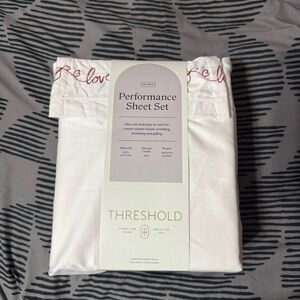 Threshold Queen Sheets with Love Detailed Hem